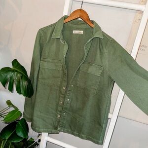 Olive Denim Button Up